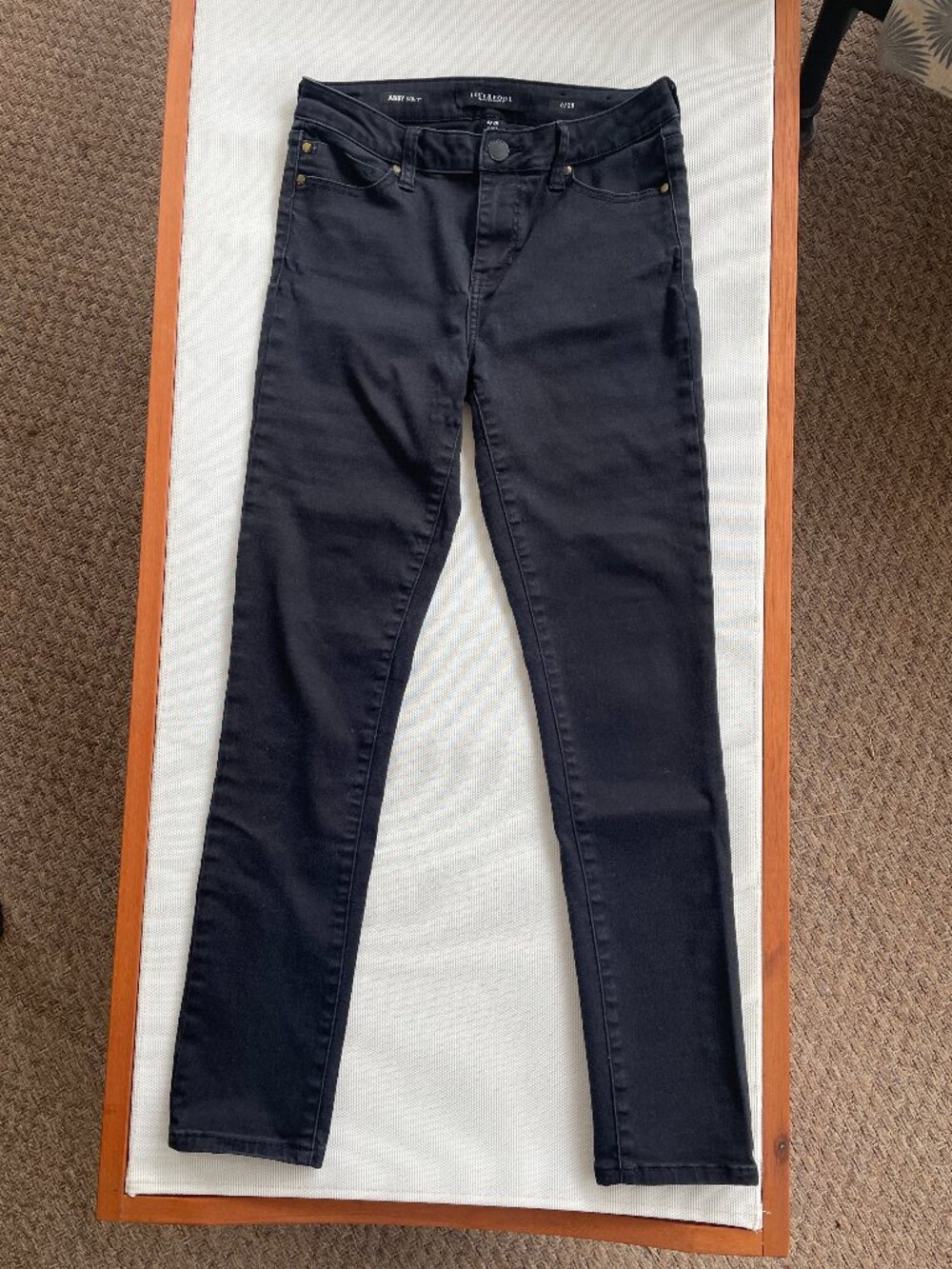 Liverpool Black Denim Jeans Abby Skinny, Size 6/28